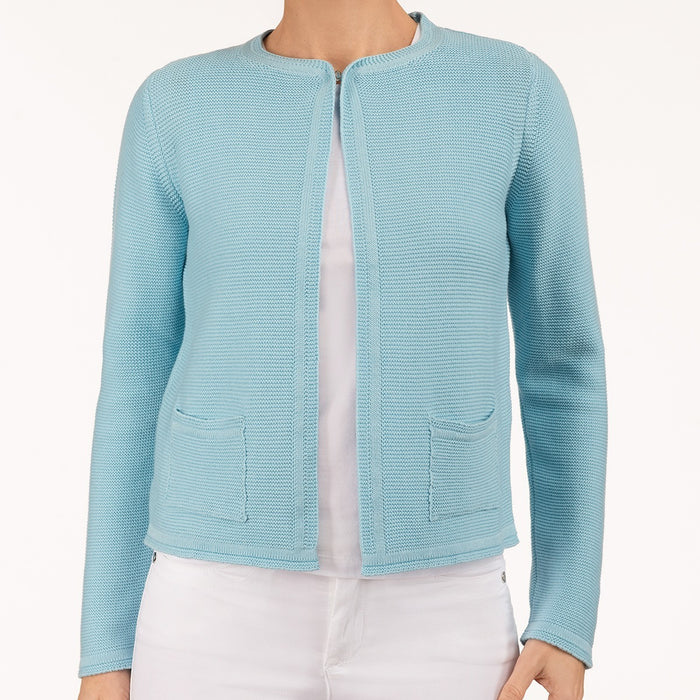 2 Pocket Cardigan in Turquoise Sky