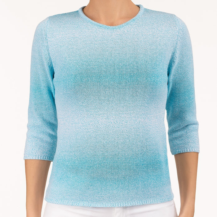 Rigata Sweater in Turquoise & White