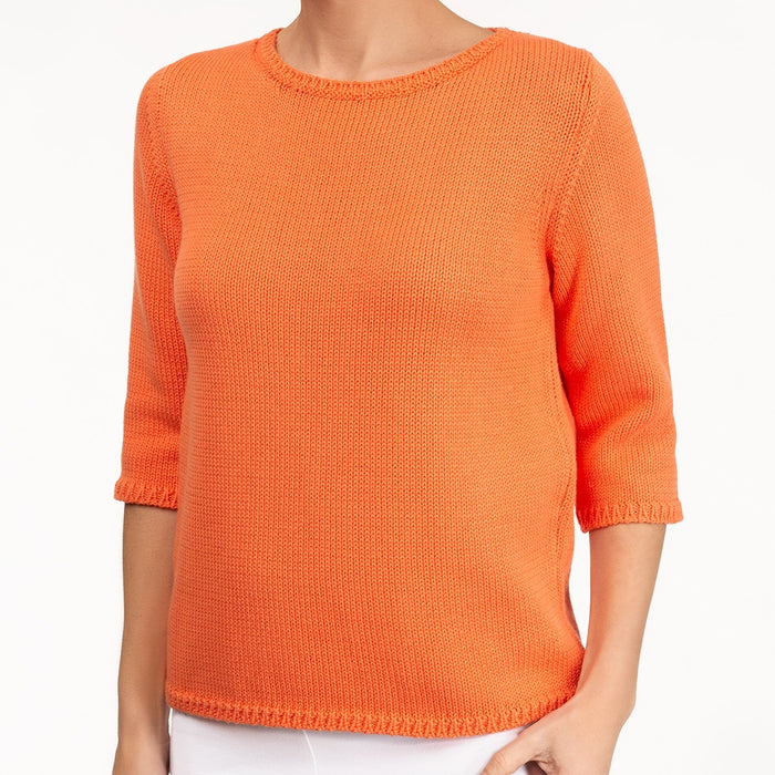 3/4 Sleeve Pullover in Orange Sherbert