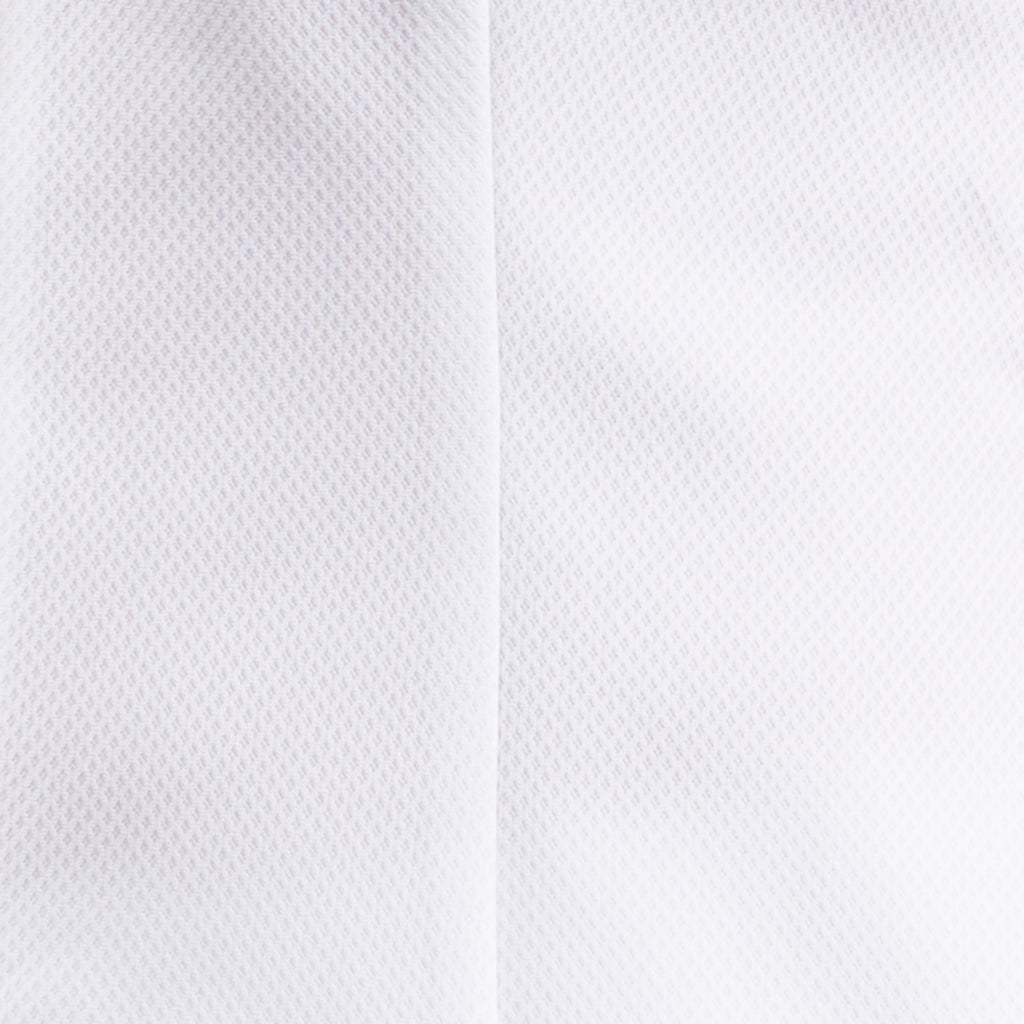 3/4 Slv Hidden Placket Shirt in White Pique