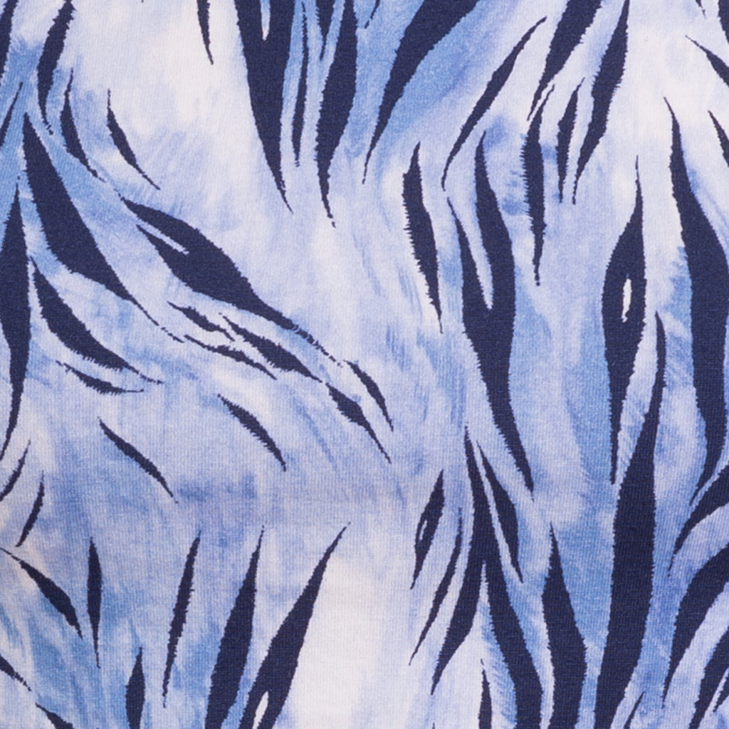 3/4 Sleeve Knit Tee in Blue Wispy Tiger