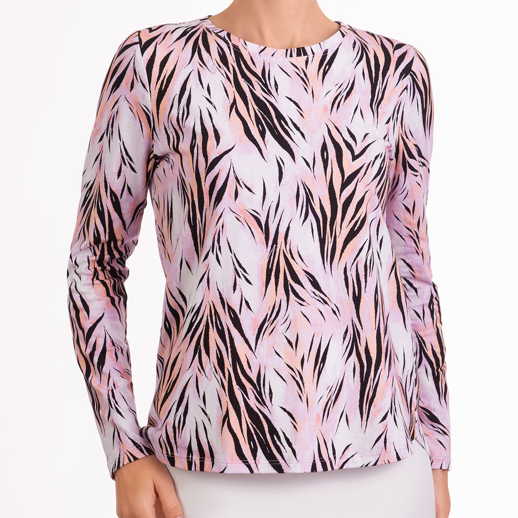 Yoke Relaxed Fit Tee in Pink Wispy Tiger