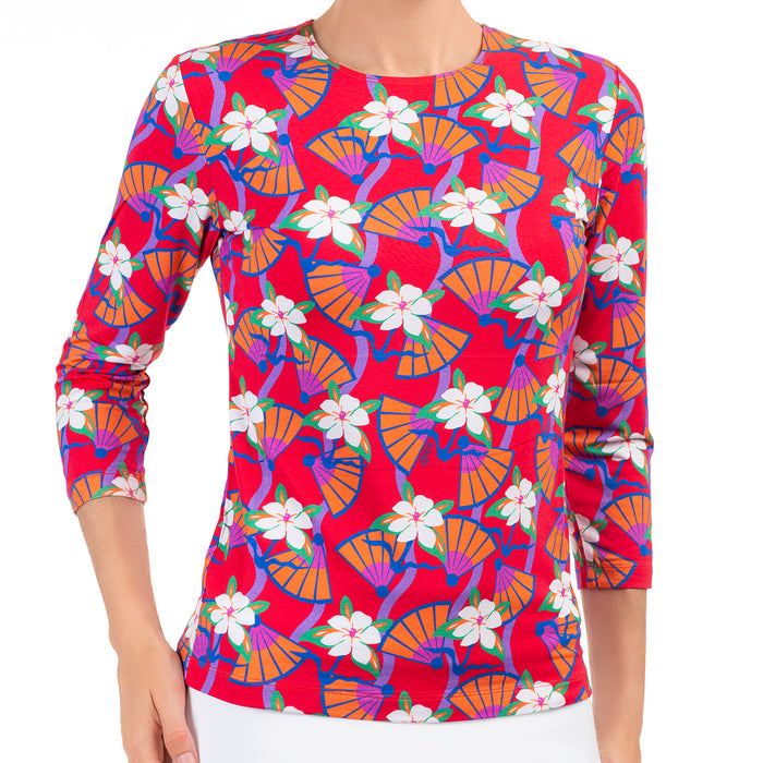 Shaped Knit Tee in Tahitian Orchids