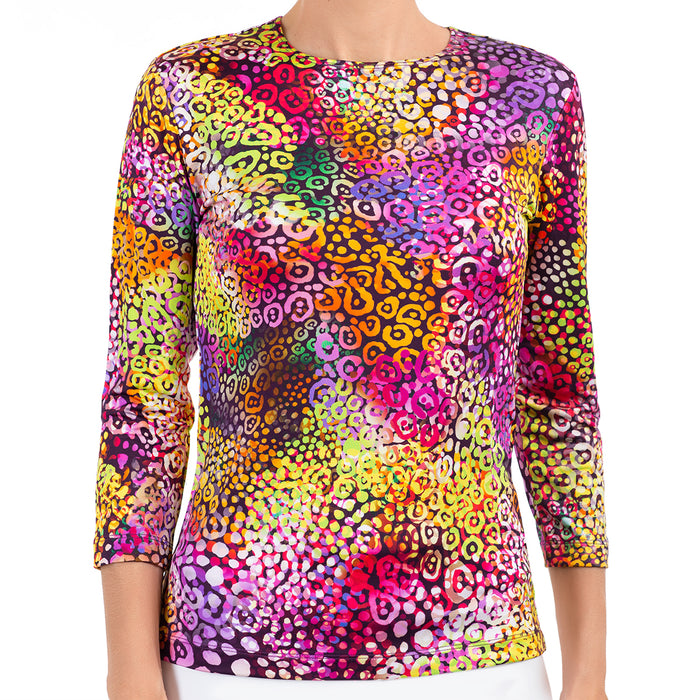 Shaped Knit Tee in Psychedelic Leo