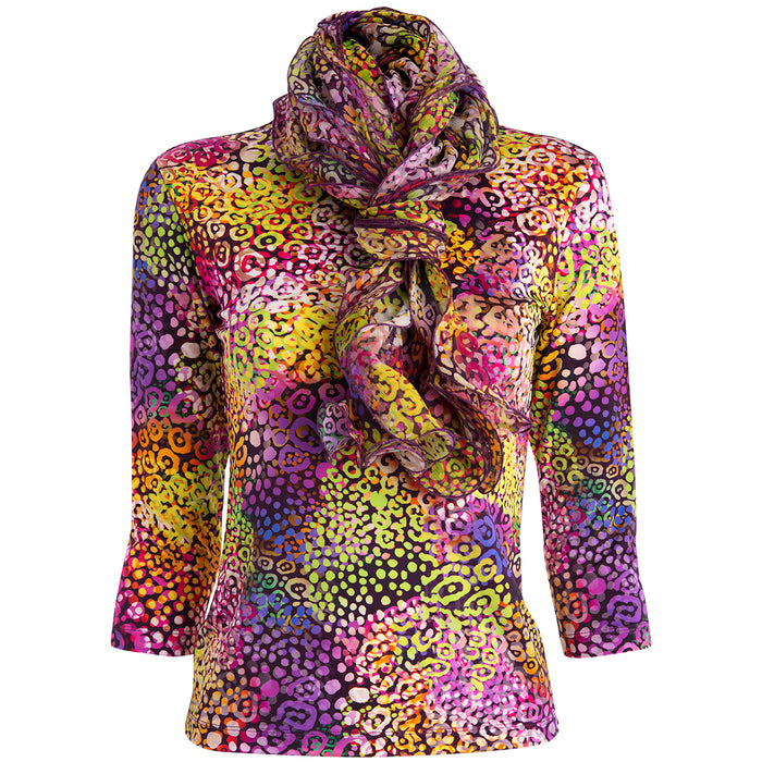 Ruffle Scarf in Psychedelic Leopard